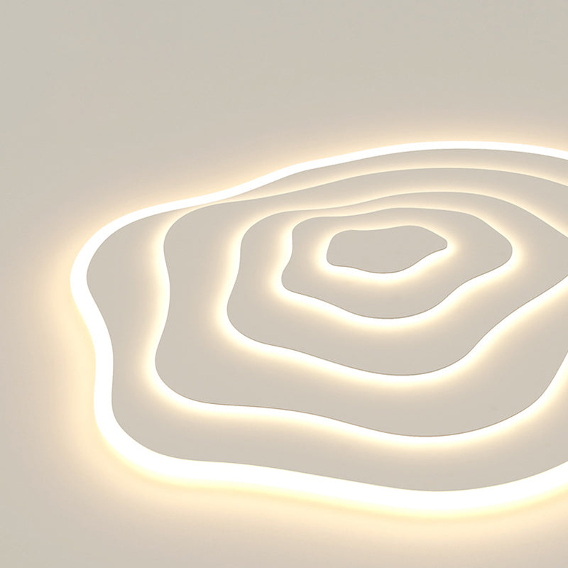 Single White LED Flush Mount Lighting Modern Unique Ceiling Light for Bedroom