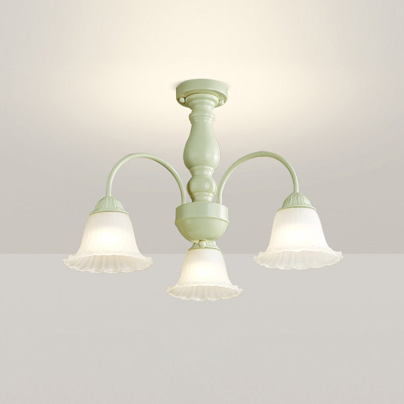 Modern Ceiling Lamp Metal Flush Mount Light Fixture with Glass Shade for Bedroom