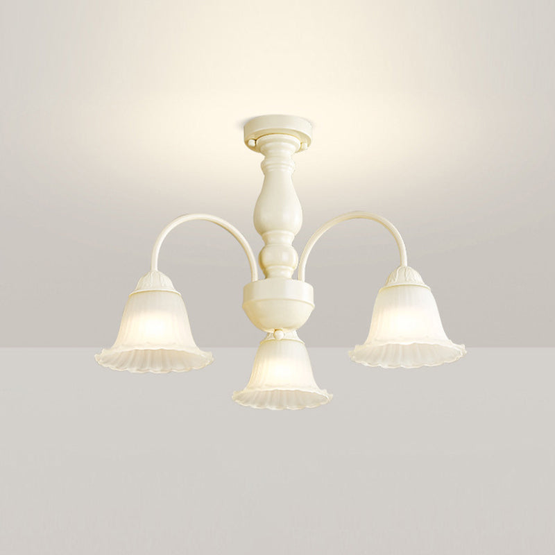 Modern Ceiling Lamp Metal Flush Mount Light Fixture with Glass Shade for Bedroom