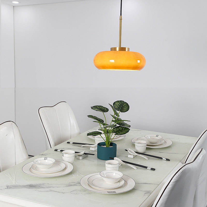 Modern Ceiling Lamp Household Flush Mount Light Fixture with Colorful Glass Shade