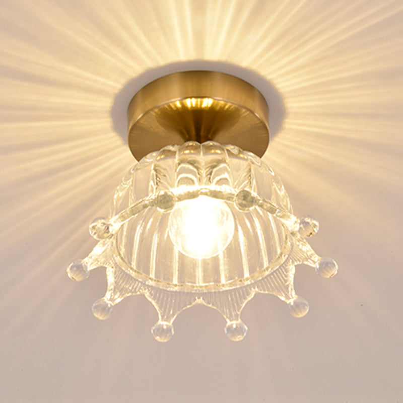 Modern Ceiling Lamp Creative Flush Mount Light Fixture with Glass Shade for Corridor