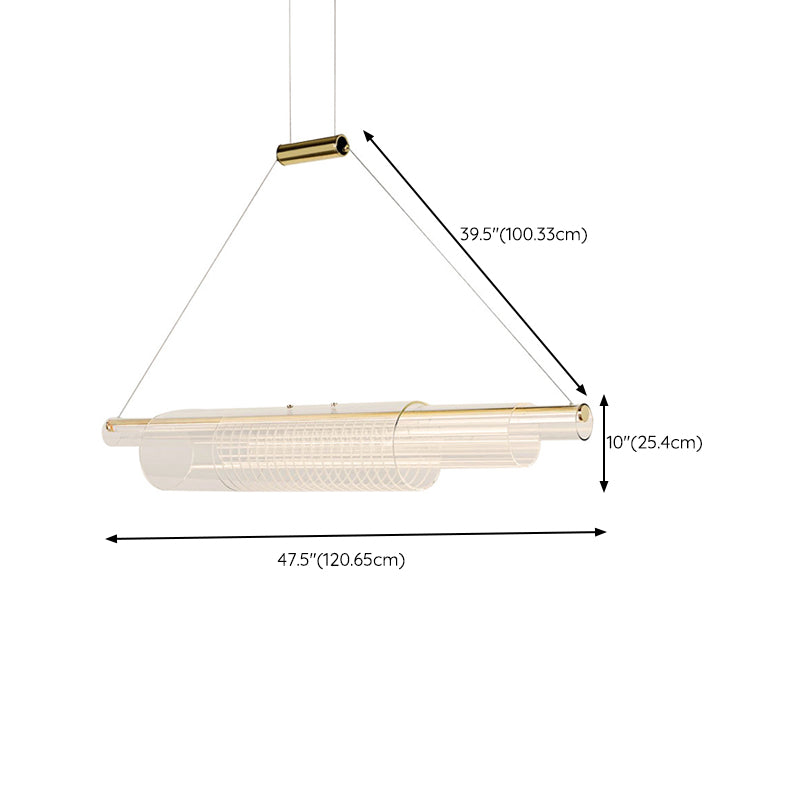 Single Modernism Golden Ceiling Light Acrylic LED Kitchen Island Lighting for Dining Room