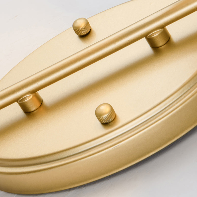 Metal Modern Wall Sconce Flower Shape Wall Light with Glass Shade for Bedroom in Gold