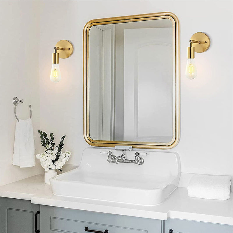 Gold Modern Metal Wall Sconce Cylinder Shape Wall Lamp for Living Room