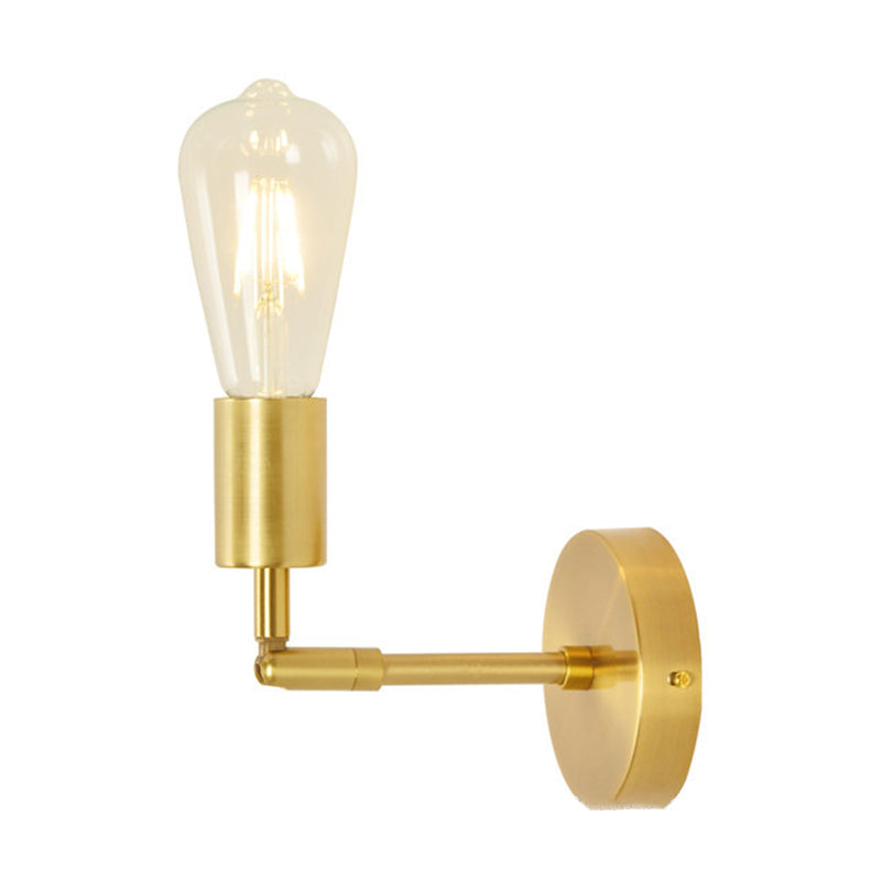 Gold Modern Metal Wall Sconce Cylinder Shape Wall Lamp for Living Room