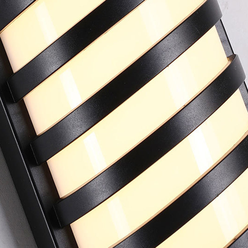 Modern Metal Wall Sconce Geometric Shape Wall Light with Plastic Shade for Living Room