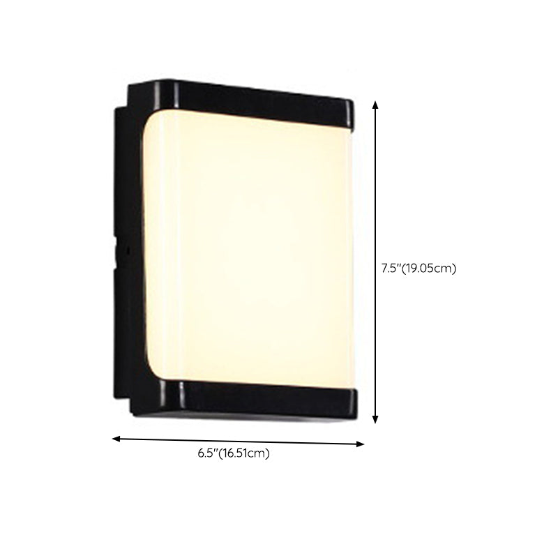 Modern Metal Wall Sconce Geometric Shape Wall Light with Plastic Shade for Living Room