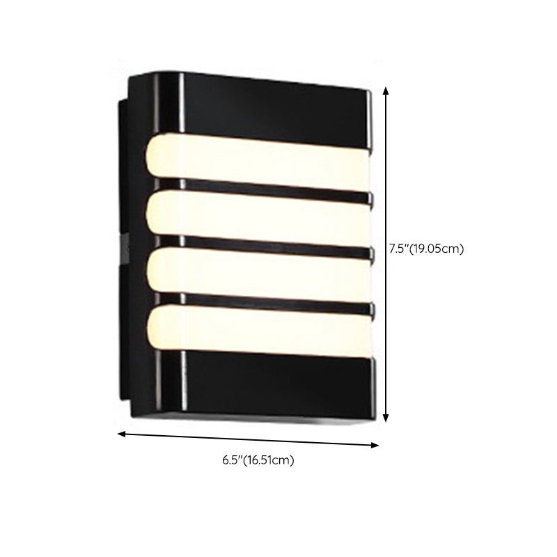 Modern Metal Wall Sconce Geometric Shape Wall Light with Plastic Shade for Living Room