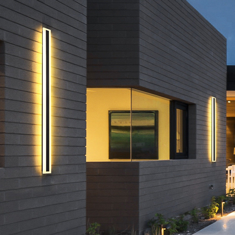 Modern Metal Wall Sconce Linear Shape Wall Light with Acrylic Shade for Living Room