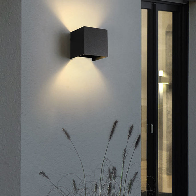 Modern Metal Wall Sconce Square Shape Wall Light with Acrylic Shade for Living Room