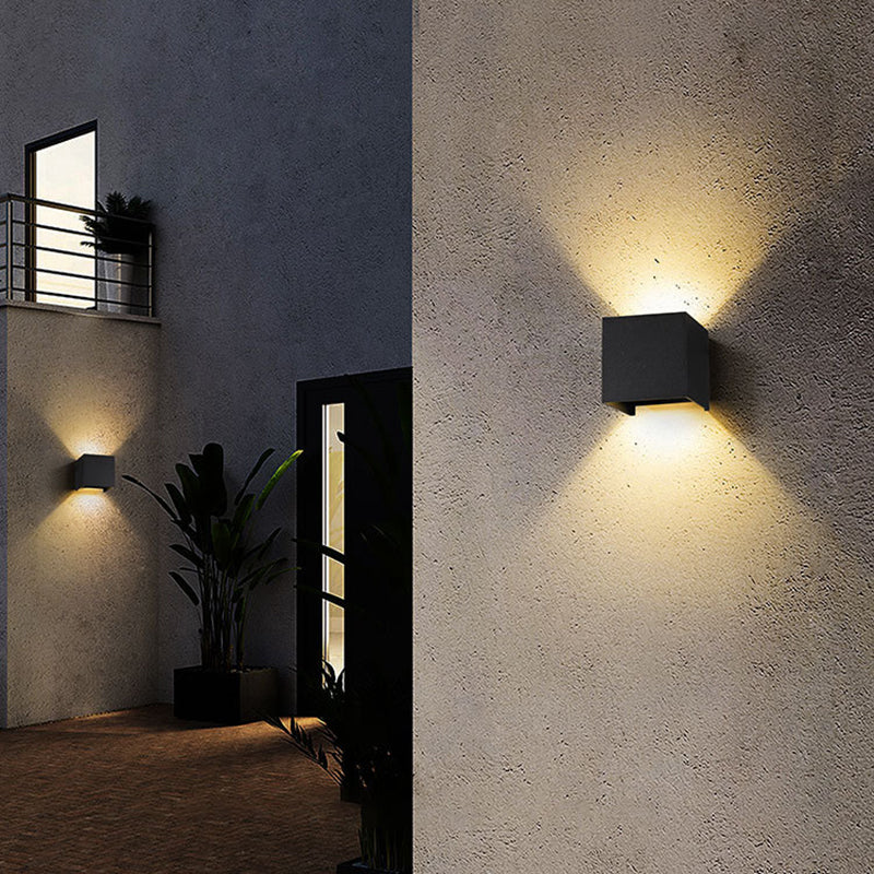 Modern Metal Wall Sconce Square Shape Wall Light with Acrylic Shade for Living Room
