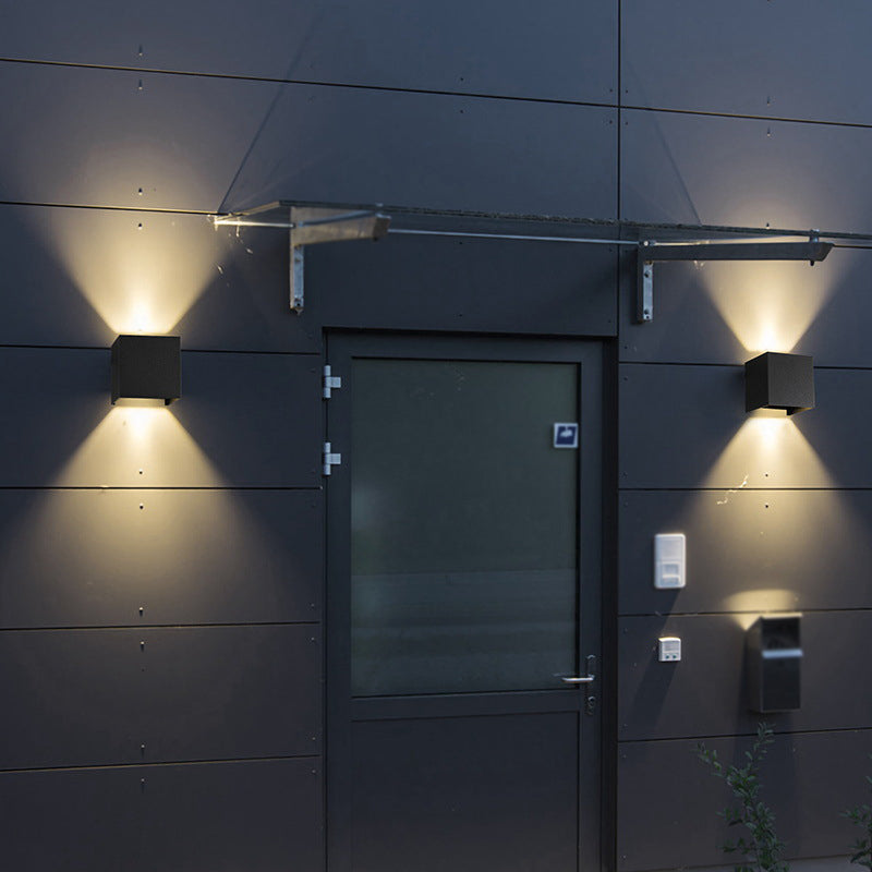 Modern Metal Wall Sconce Square Shape Wall Light with Acrylic Shade for Living Room