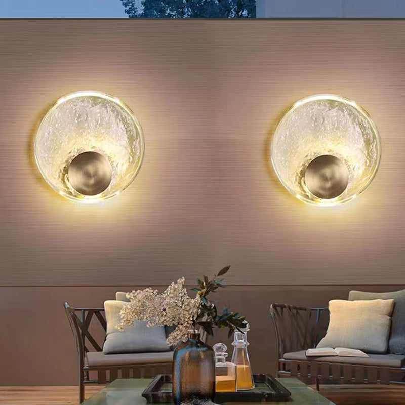 Modernism Single Golden Wall Mounted Sconce Round LED Wall Light