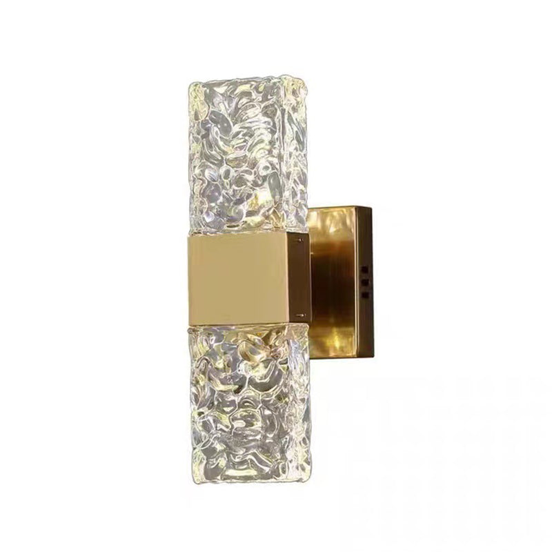 Single Golden Contemporary Wall Mounted Sconce Rectangle LED Wall Light