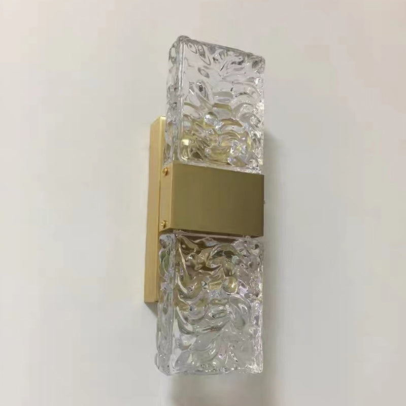 Single Golden Contemporary Wall Mounted Sconce Rectangle LED Wall Light