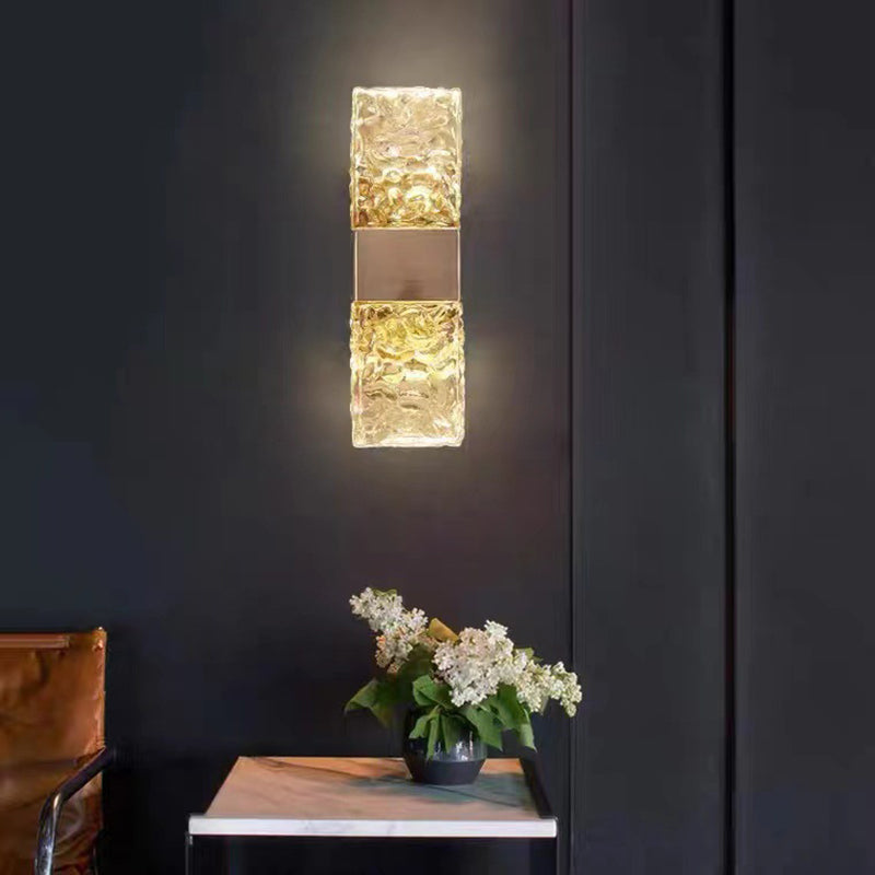 Single Golden Contemporary Wall Mounted Sconce Rectangle LED Wall Light