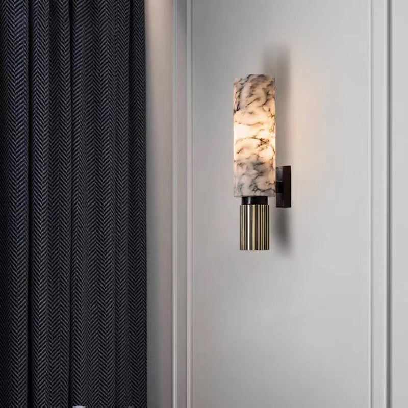 Single Modern Golden Wall Mounted Sconce LED Shaded Wall Light for Bedroom