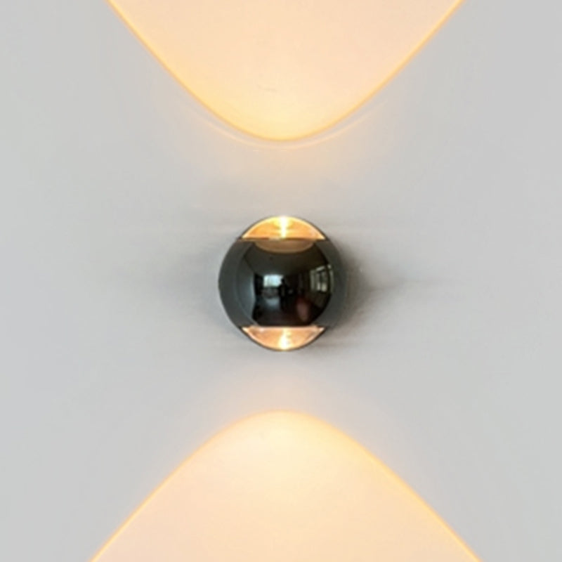 Iron and Glass Wall Light in Chrome Modernism Globe LED Wall Sconce