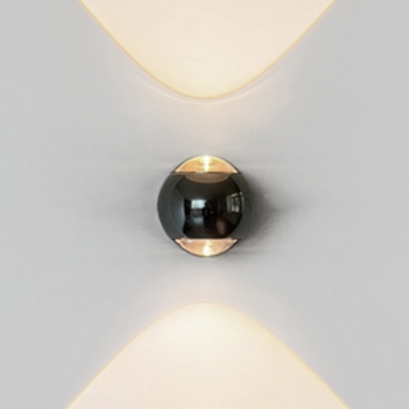 Iron and Glass Wall Light in Chrome Modernism Globe LED Wall Sconce