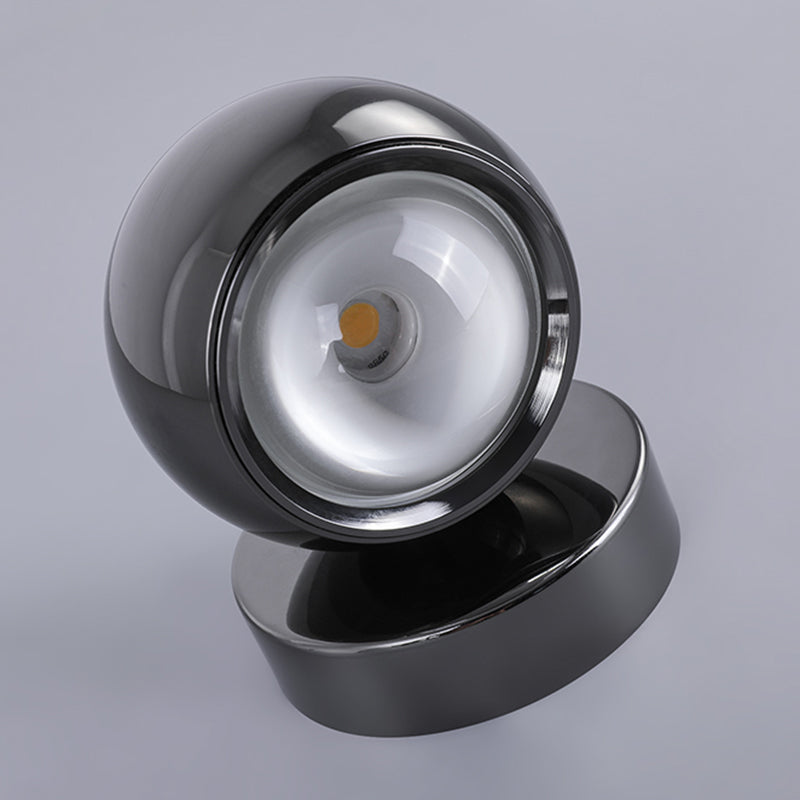 Iron and Glass Wall Light in Chrome Modernism Globe LED Wall Sconce