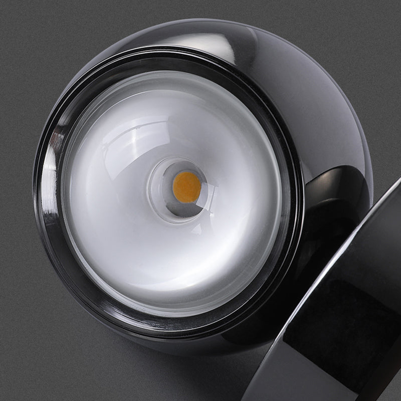 Iron and Glass Wall Light in Chrome Modernism Globe LED Wall Sconce