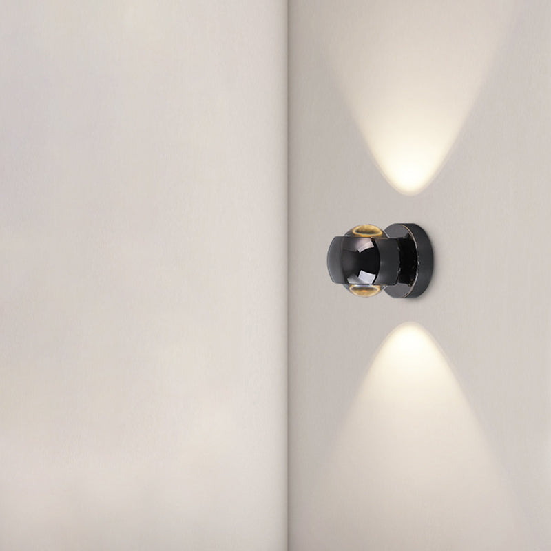 Iron and Glass Wall Light in Chrome Modernism Globe LED Wall Sconce