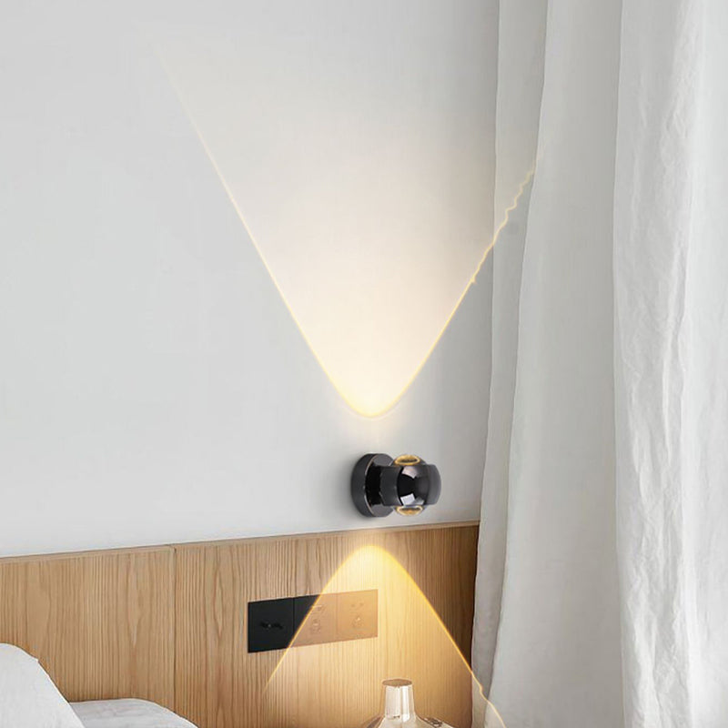 Iron and Glass Wall Light in Chrome Modernism Globe LED Wall Sconce