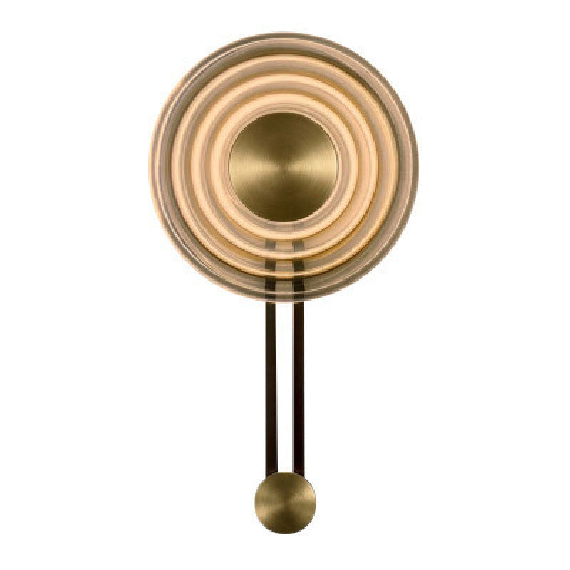 Single Modern Brass Wall Mounted Sconce LED Round Glass Wall Light for Foyer