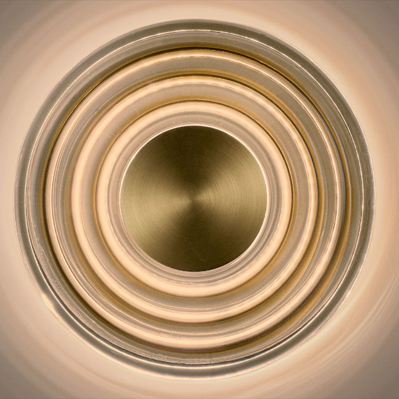 Single Modern Brass Wall Mounted Sconce LED Round Glass Wall Light for Foyer