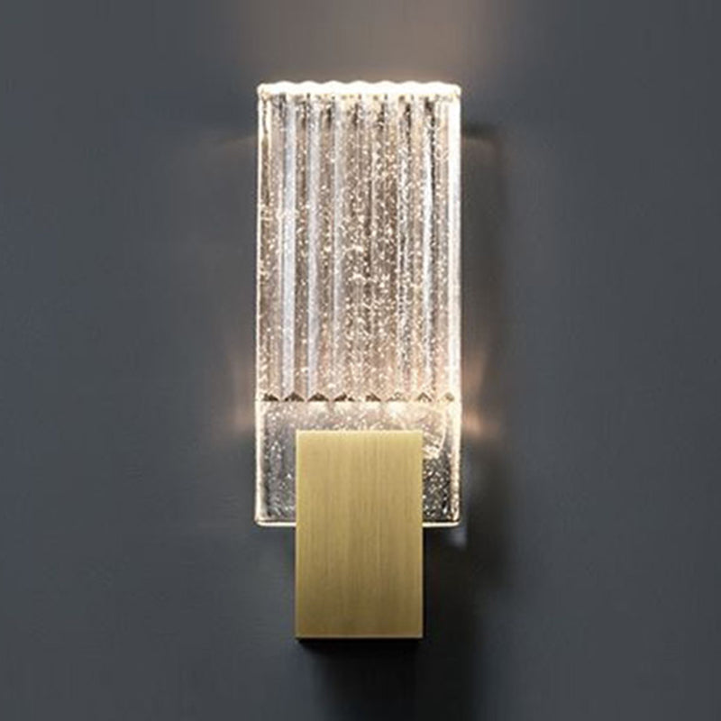 Modernism Metal Wall Mounted Sconce Crystal Shade Wall Light for Foyer