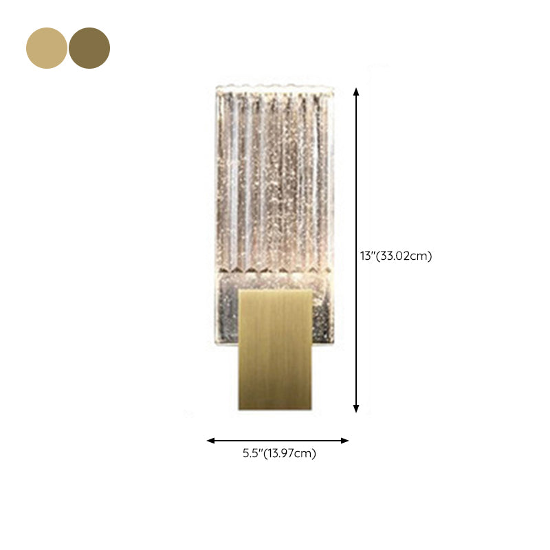 Modernism Metal Wall Mounted Sconce Crystal Shade Wall Light for Foyer