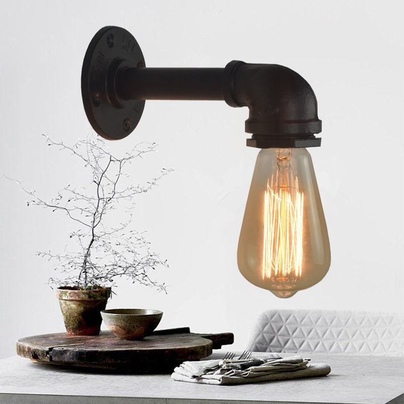 Geometric Wall Light Fixture Modern Metal 1 Light Wall Sconce in Black