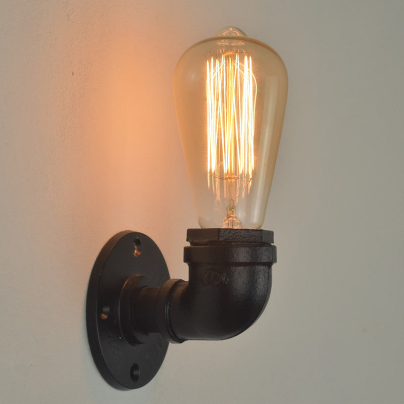 Geometric Wall Light Fixture Modern Metal 1 Light Wall Sconce in Black