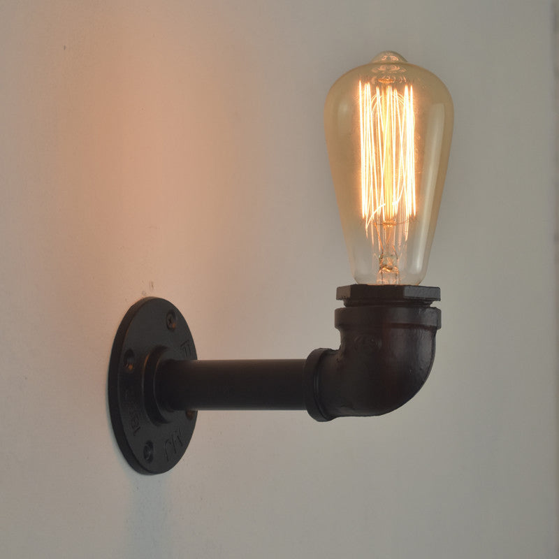 Geometric Wall Light Fixture Modern Metal 1 Light Wall Sconce in Black