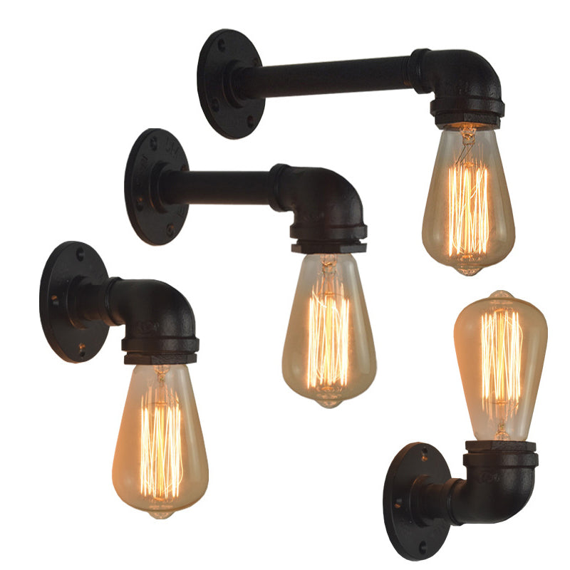 Geometric Wall Light Fixture Modern Metal 1 Light Wall Sconce in Black