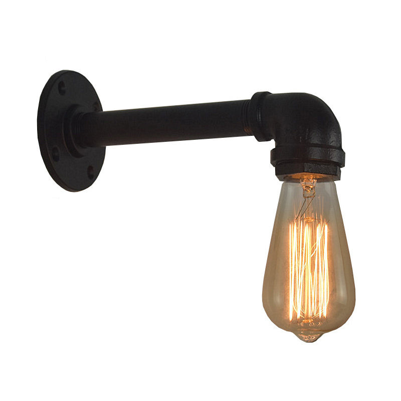 Geometric Wall Light Fixture Modern Metal 1 Light Wall Sconce in Black