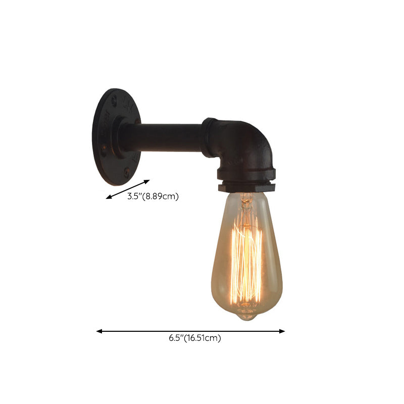 Geometric Wall Light Fixture Modern Metal 1 Light Wall Sconce in Black