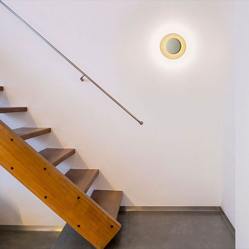 Contemporary Geometric Shape Wall Lamp Metal Shade Wall Lighting for Living Room