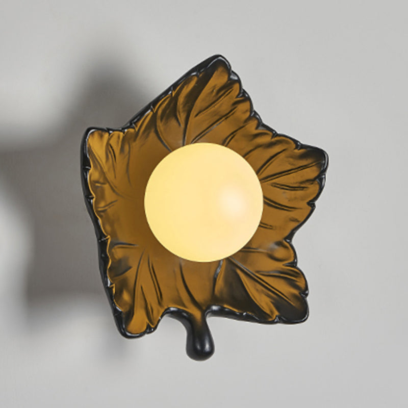 Modern Metal Wall Sconce Ball Shape Wall Light with Plastic Shade for Living Room