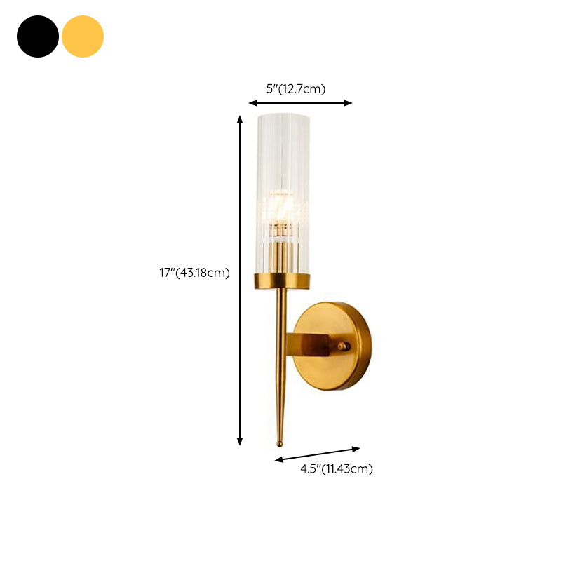 Half Cylinder Shape Glass Wall Lighting Modern Style Multi Lights Wall Mounted Light