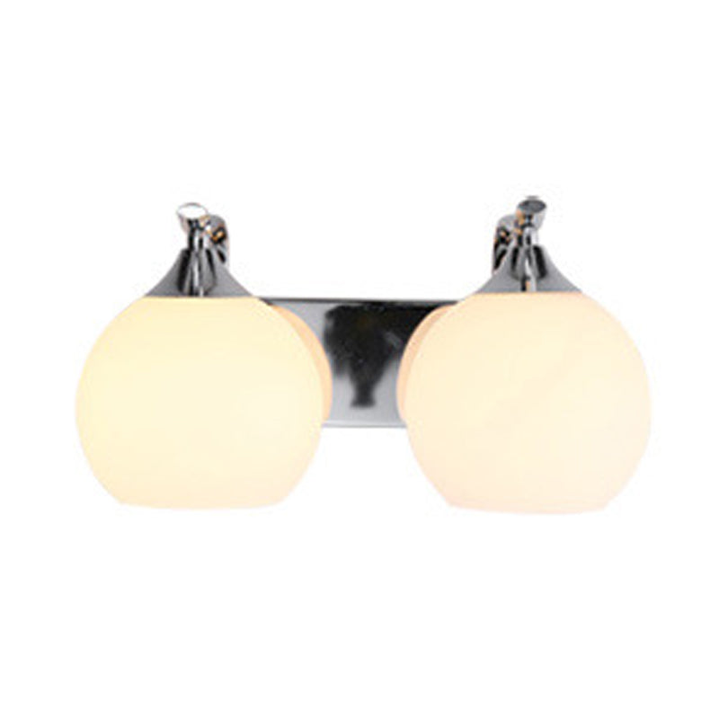 White Globe Shaded Wall Light Modern Glass Lighting for Home