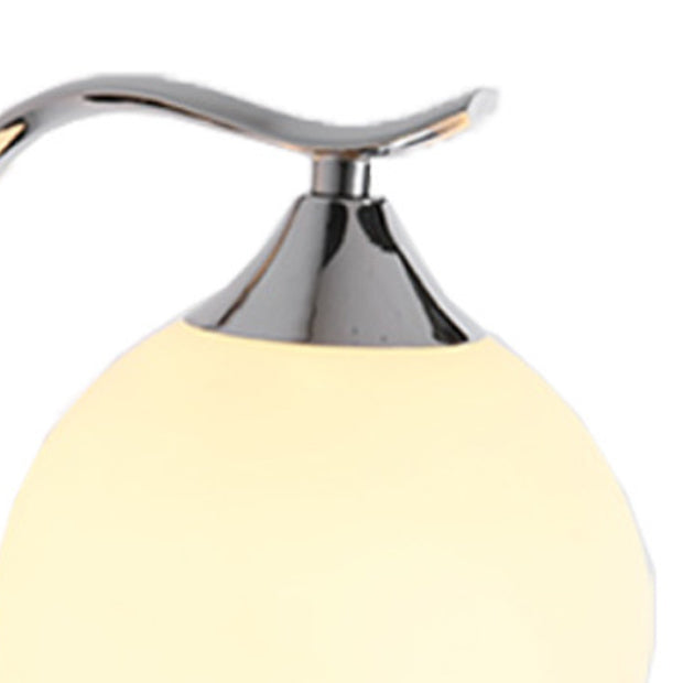 White Globe Shaded Wall Light Modern Glass Lighting for Home