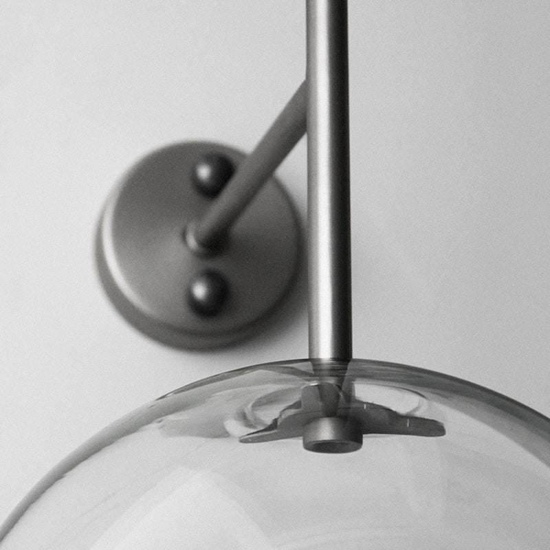 Metal and Glass Bath Sconce Industrial 1 - Light Bathroom Vanity Lighting in Gold / Sliver