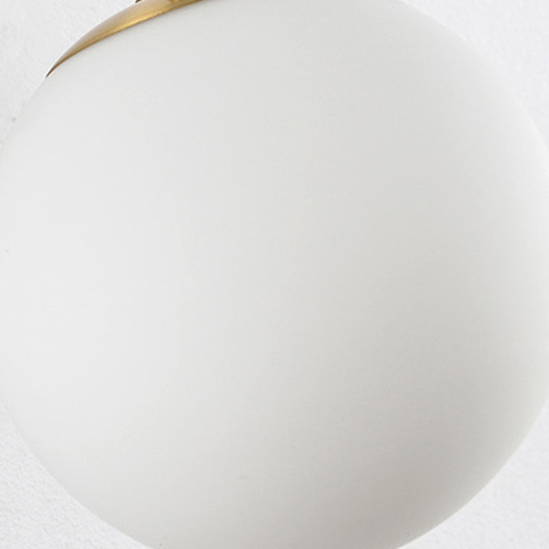 Contemporary Vanity Lighting Globe Glass Wall Light Fixture in White for Bathroom