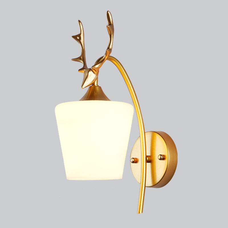 Modern Vanity Lighting Antlers Wall Light Fixture with Glass for Bathroom