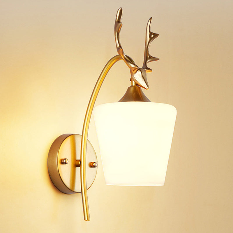 Modern Vanity Lighting Antlers Wall Light Fixture with Glass for Bathroom