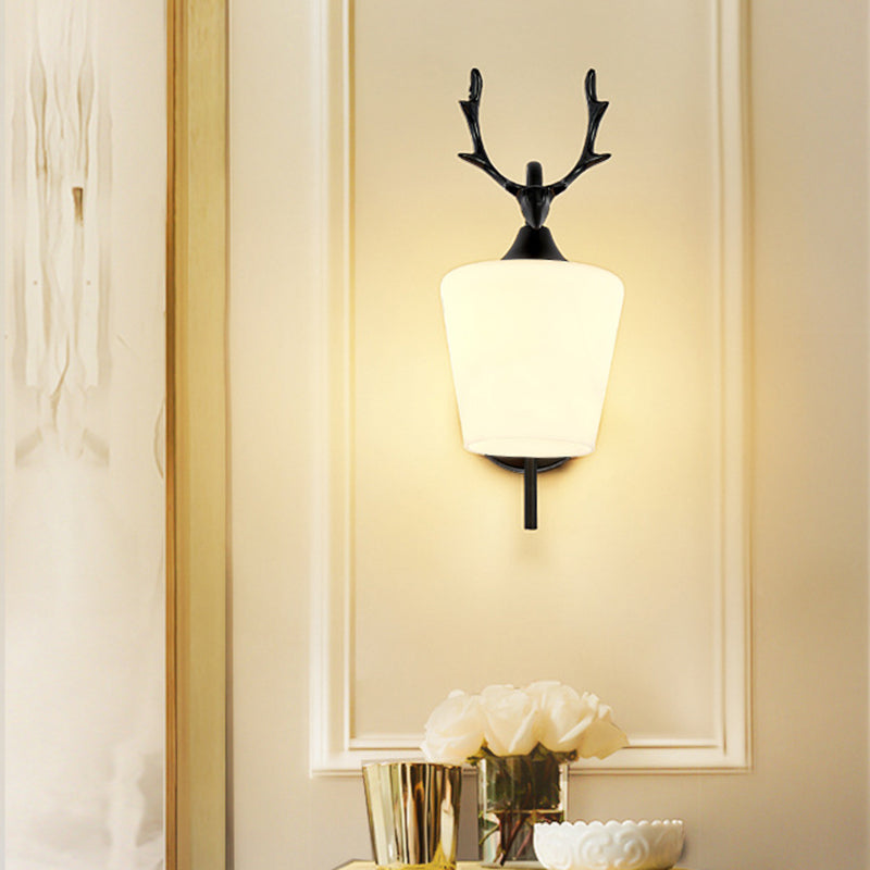 Modern Vanity Lighting Antlers Wall Light Fixture with Glass for Bathroom