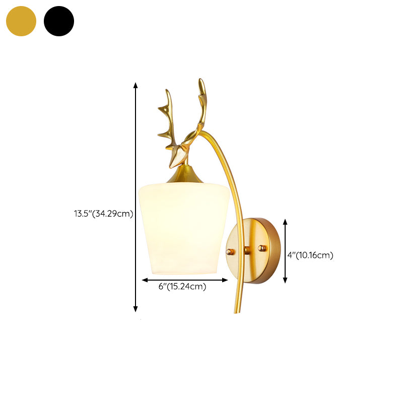 Modern Vanity Lighting Antlers Wall Light Fixture with Glass for Bathroom