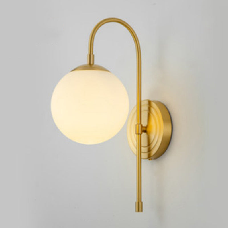 Nordic Style Copper Vanity Light Ball Shape Vanity Lamp for Shower Room