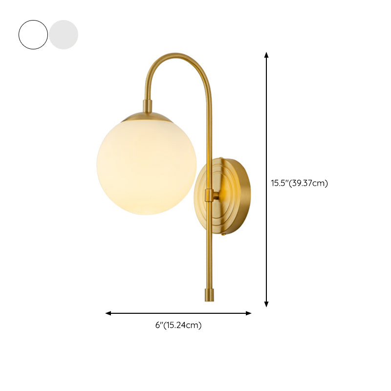 Nordic Style Copper Vanity Light Ball Shape Vanity Lamp for Shower Room